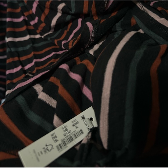 NWT! Madewell Whisper Cotton Rib-Crewneck Long-Sleeve Tee in Ryley Stripe XL - Picture 15 of 16